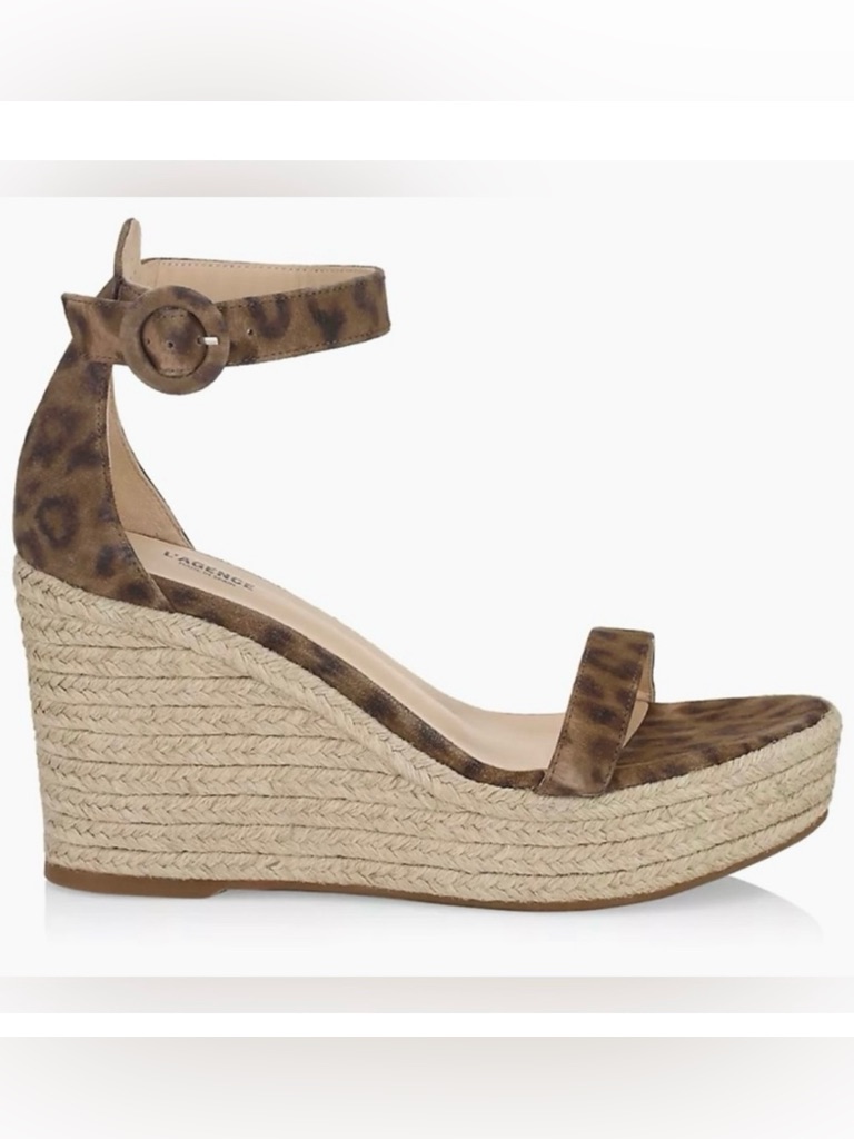 Nwt L’agence-Elysee Cheetah Platform Ankle Strap Espadrille .Size 11 Never Worn
